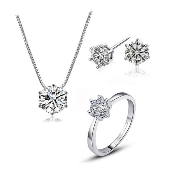 Jewelry - NEW [Set of 3] Simple Silver 6 Claws Jewelry